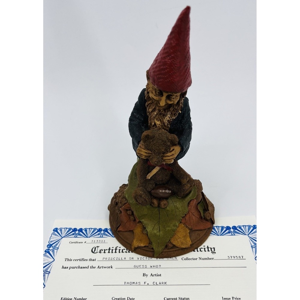 Tom Clark Guess Who Gnome Edition 42 with COA 1988 Teddy Bear Football